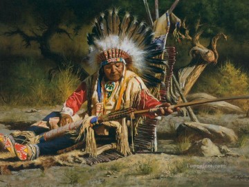  Indians Painting - western American Indians 65